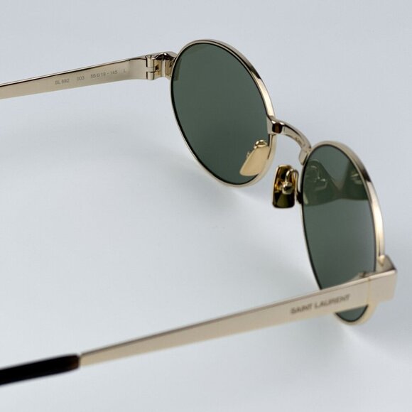 Saint Laurent SL692 003 BRAND NEW Sunglasses Gold Green Oval Men - Picture 12 of 13